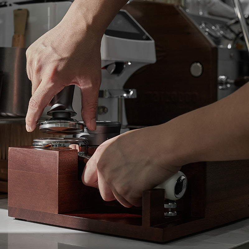 Espresso Tamping Station with Knock Box