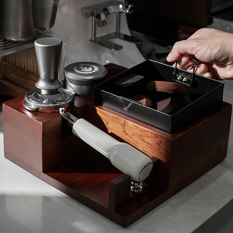 Espresso Tamping Station with Knock Box