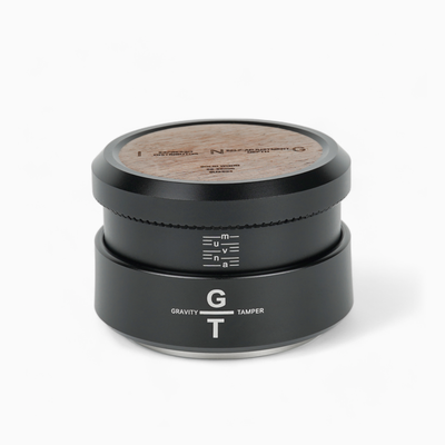 Gravity Tamper and Distributor with Wooden Lid