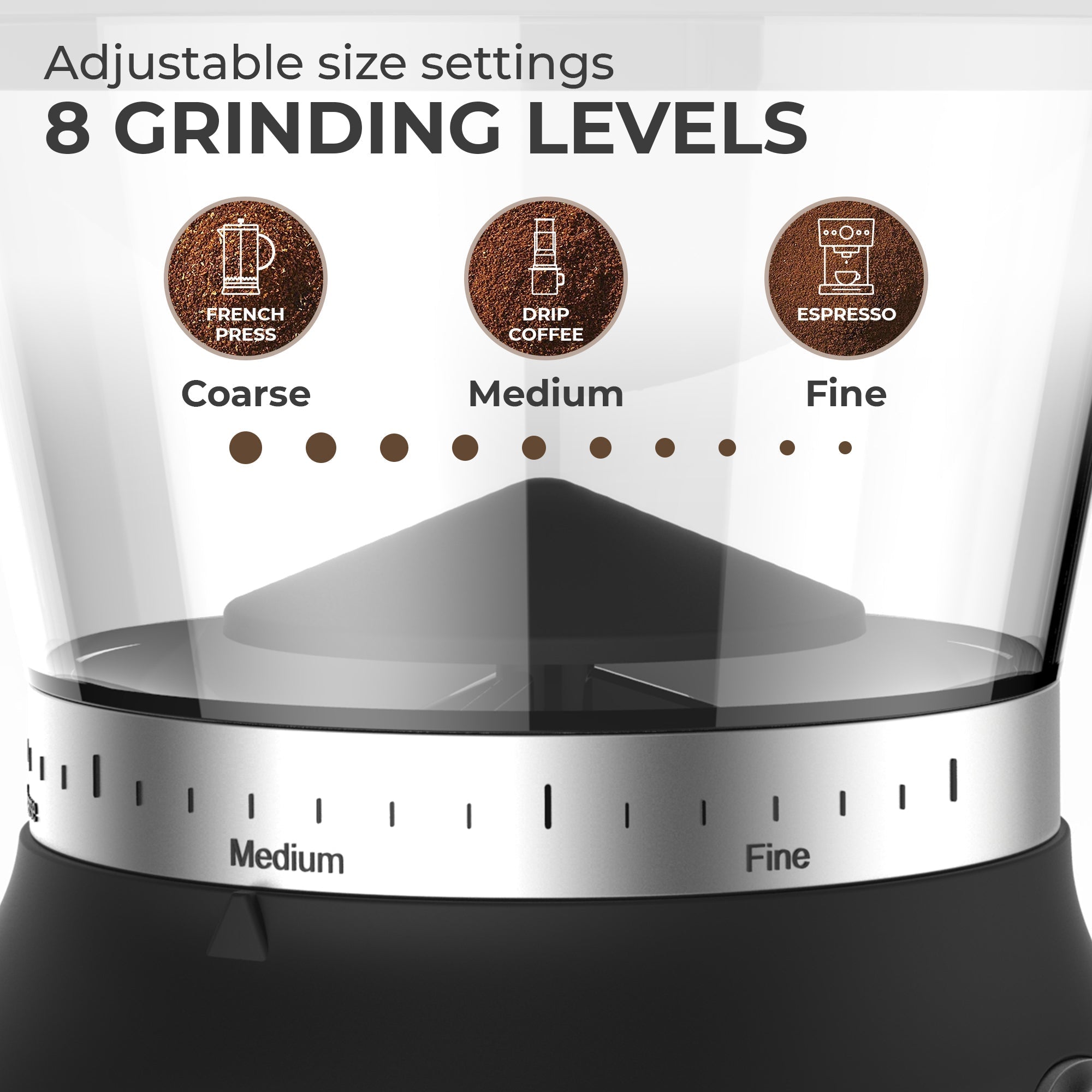 Conical Burr Coffee Grinder, KF8150