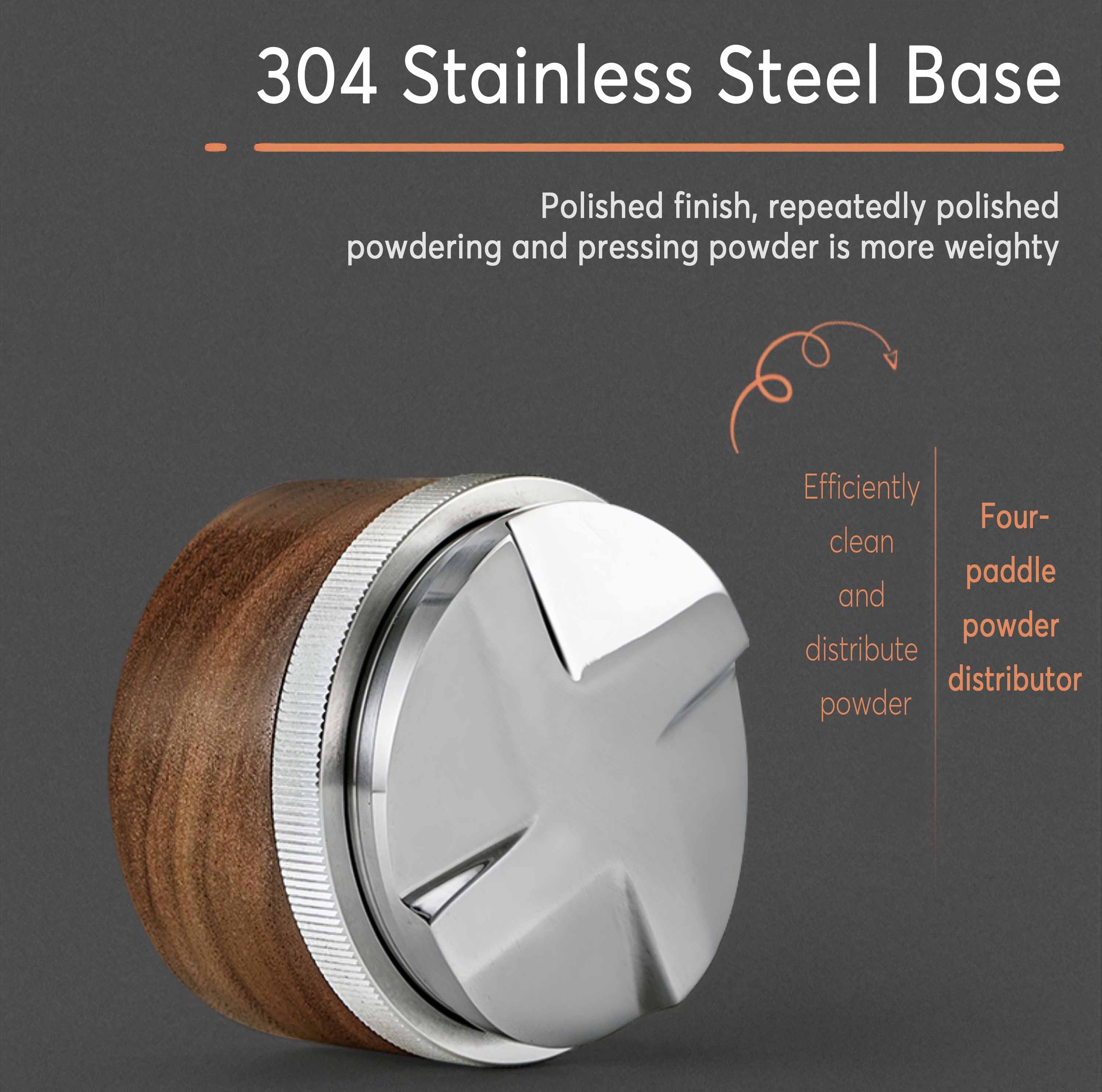 Tamper & Distributor with Wooden Handle