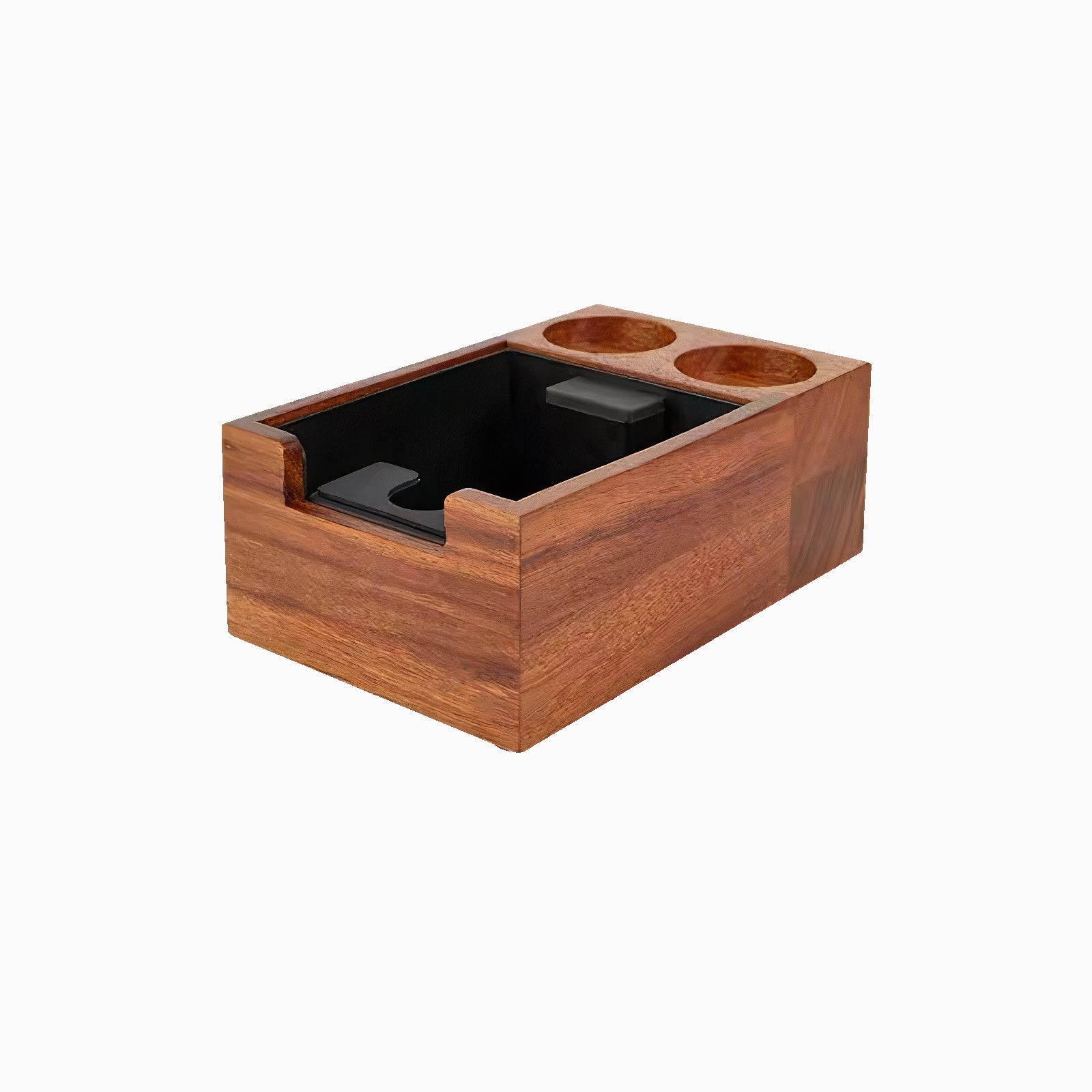 Wooden Coffee Tamper Station with Knock Box