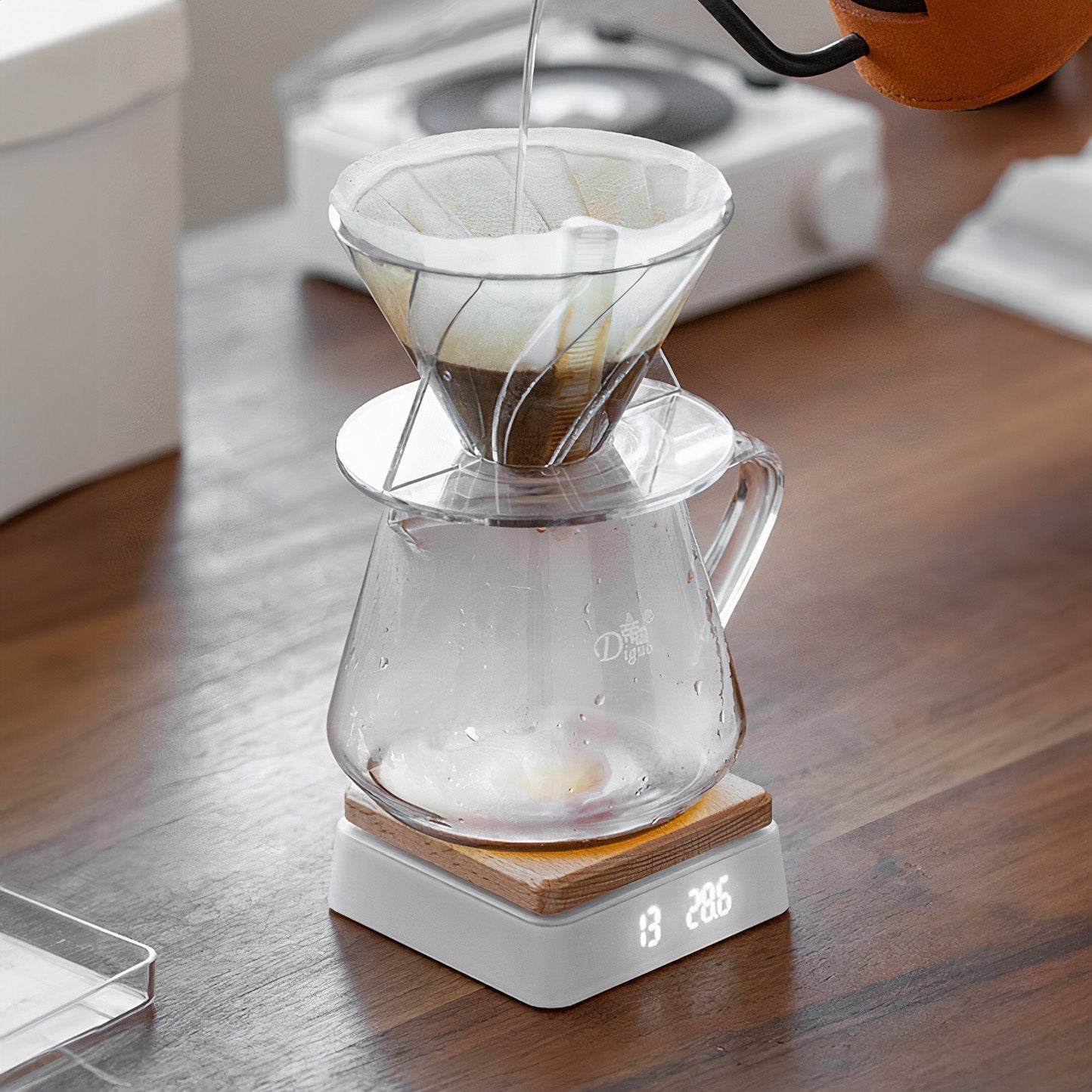 Solid Wood Electronic Scale for Tea and Coffee