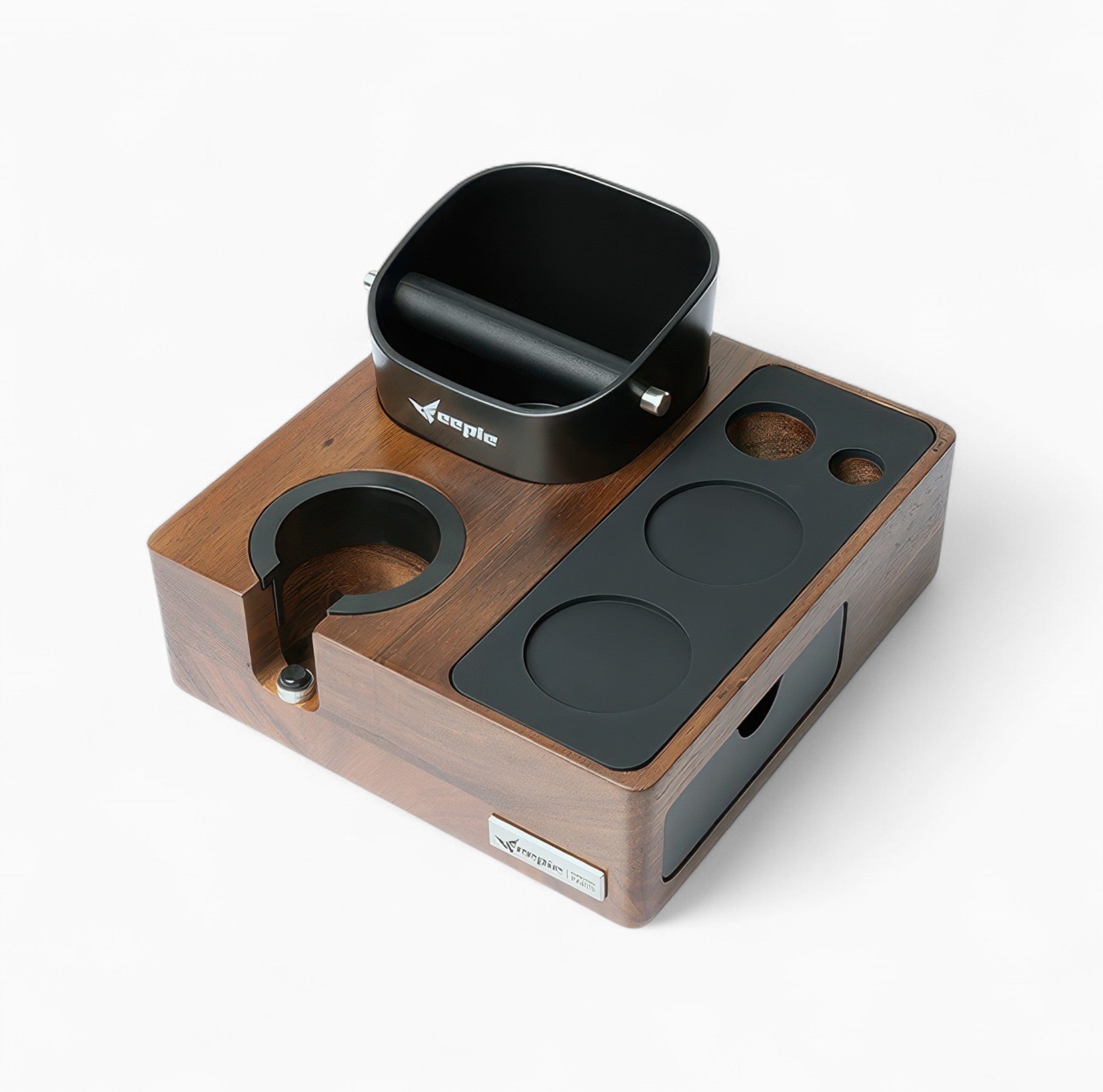 Barista Tamping Station with Knock Box Storage