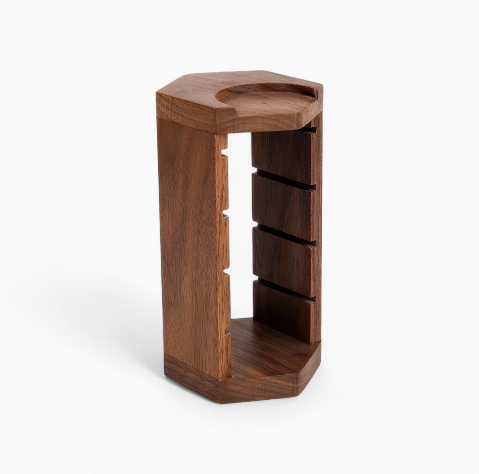 Handcrafted Wooden Portafilter Basket Storage