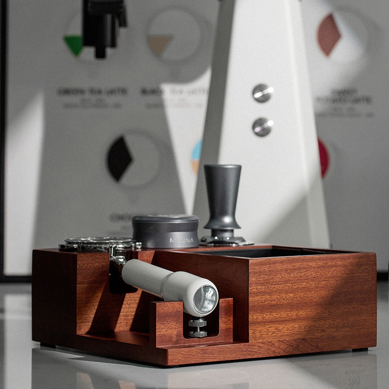 Espresso Tamping Station with Knock Box