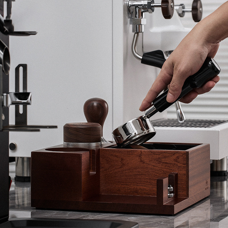 Espresso Tamping Station with Knock Box