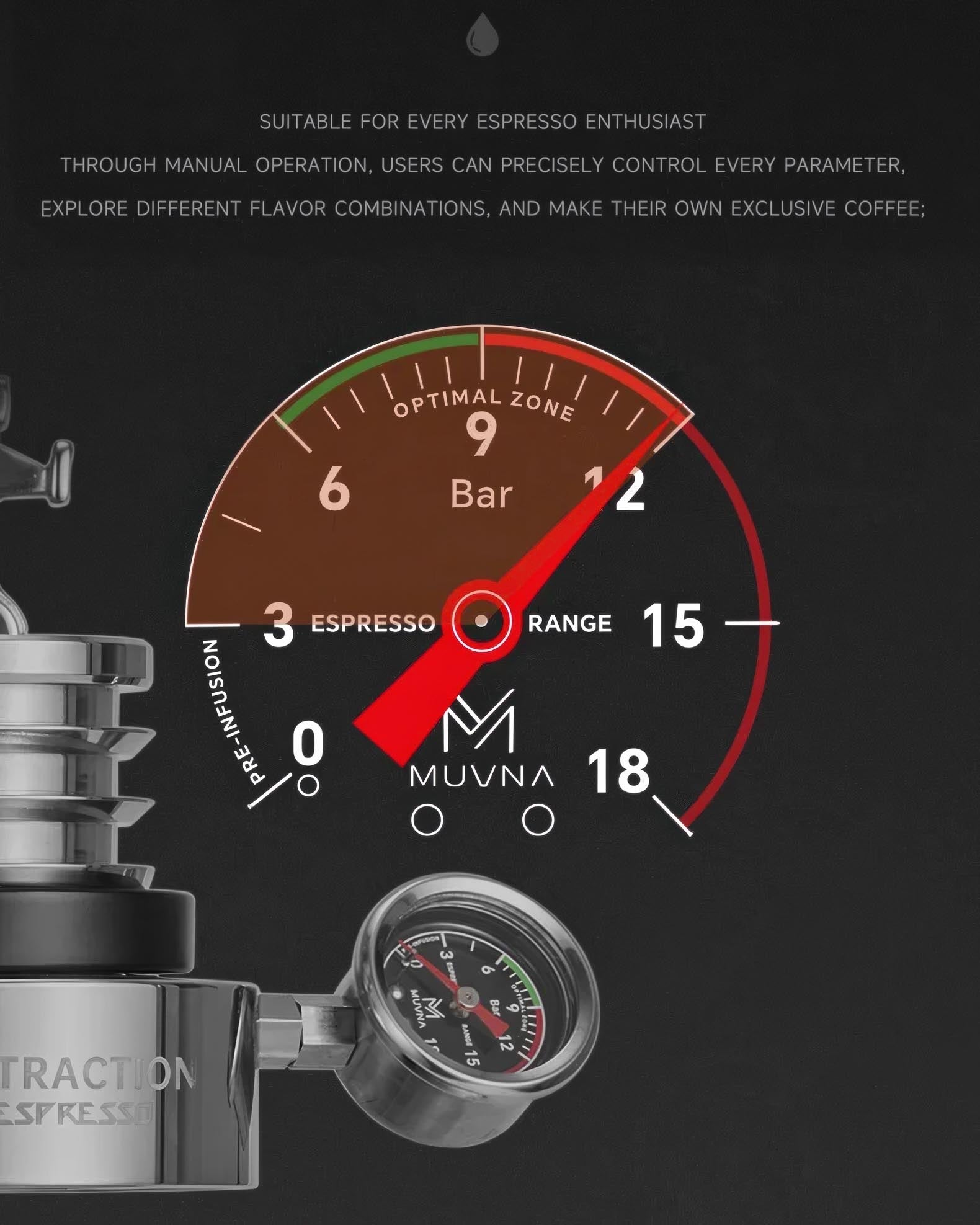 Mach M8 Hand Crank Espresso Machine - MUVNA