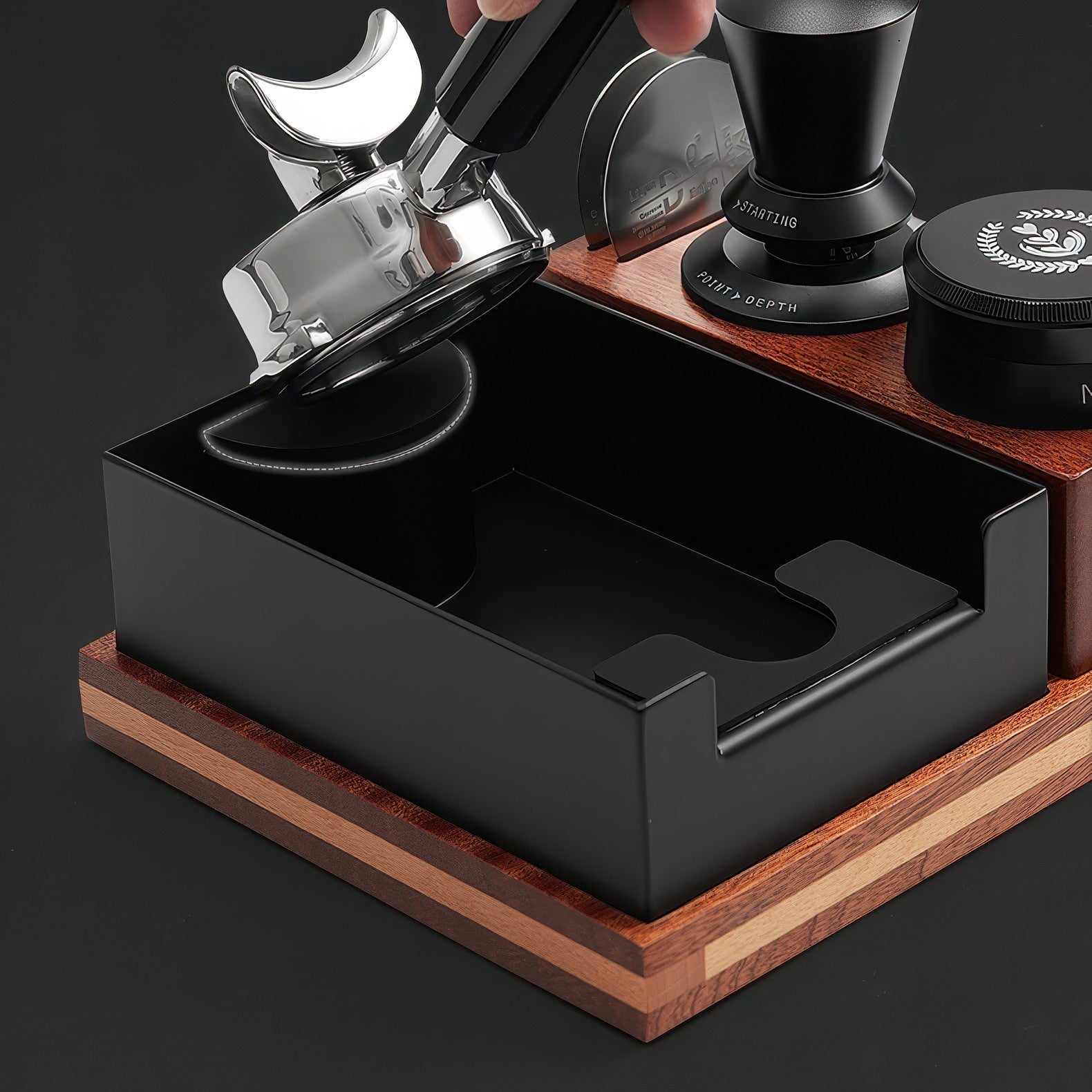 Premium Wooden Tamping Station Organizer