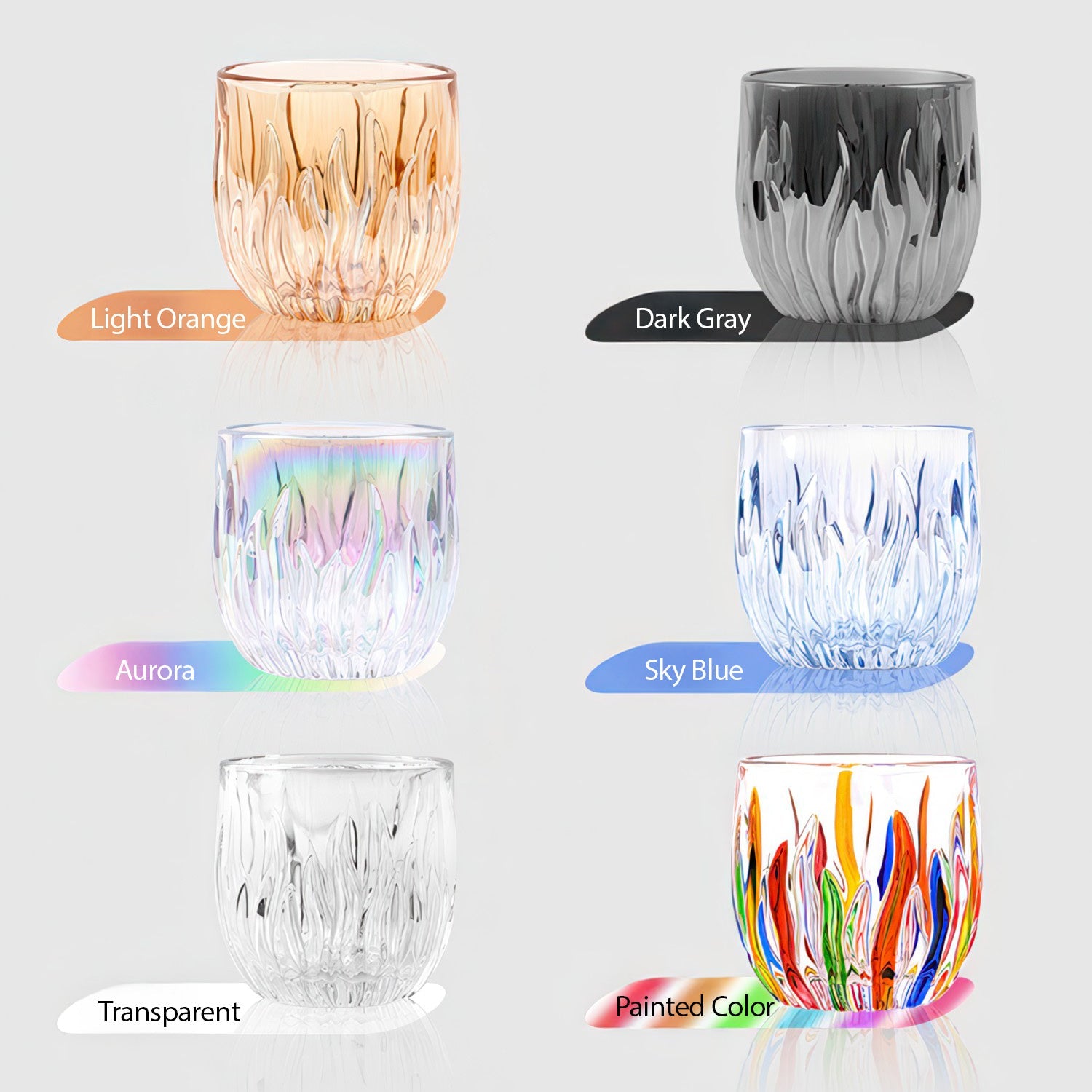 Flame Crystal Cut Glass Coffee Cup