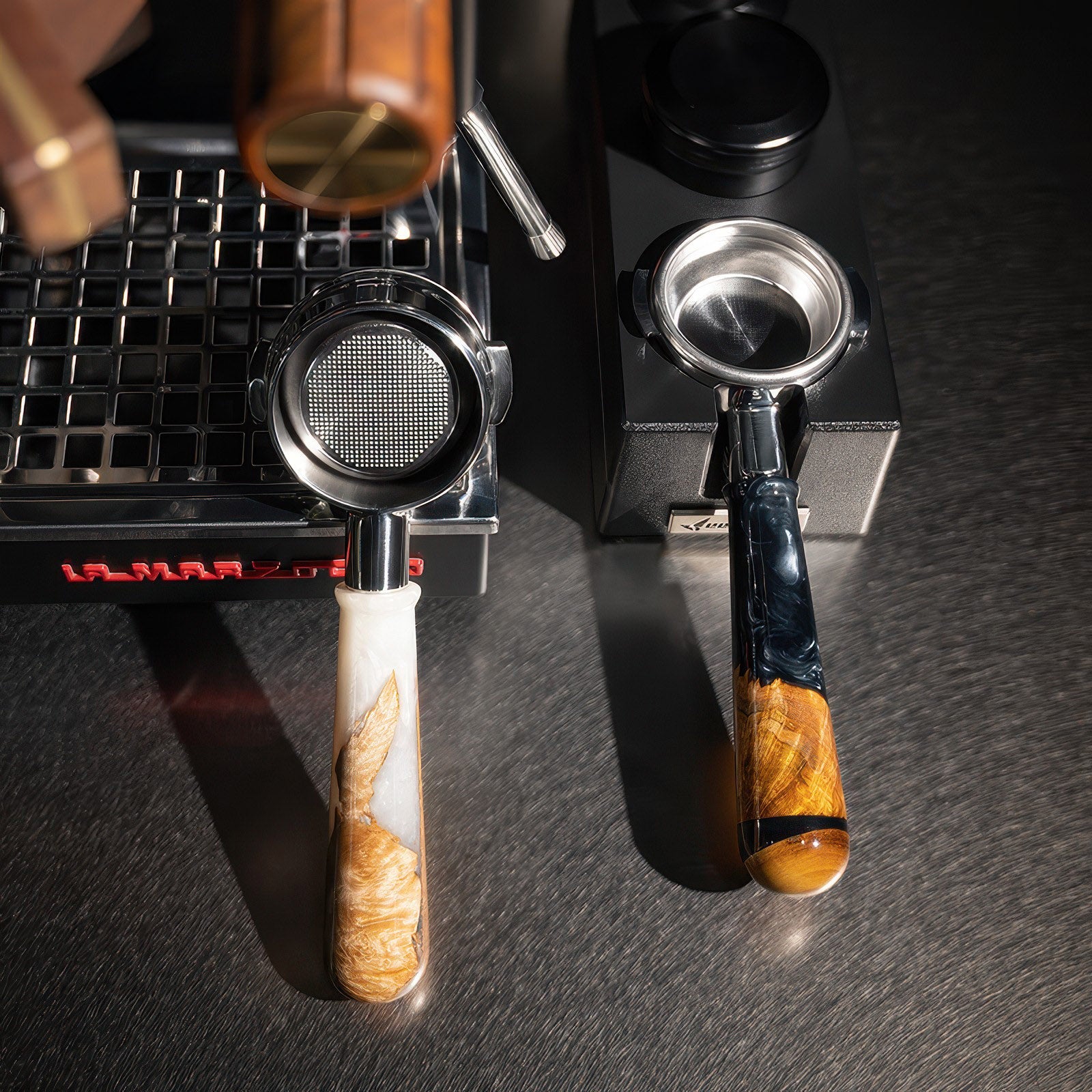 Walnut & Resin Handle Bottomless Portafilter