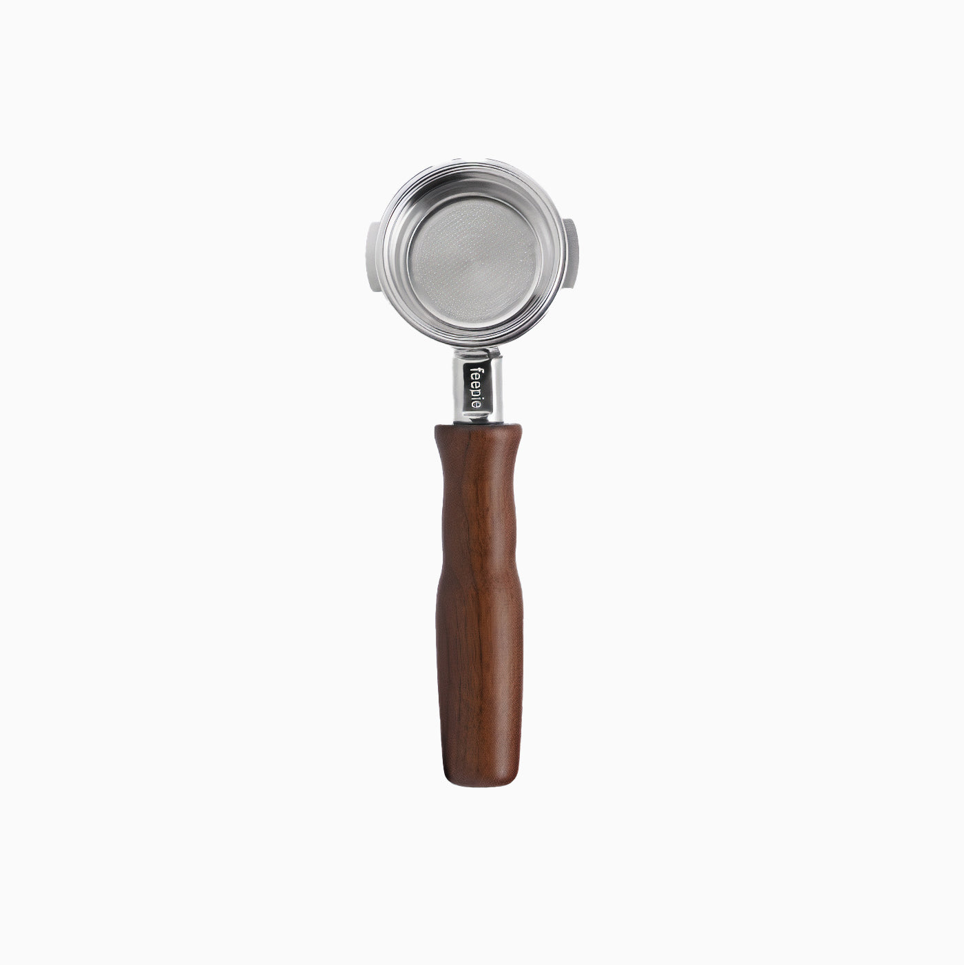 Stainless Steel Bottomless Portafilter with Walnut Handle