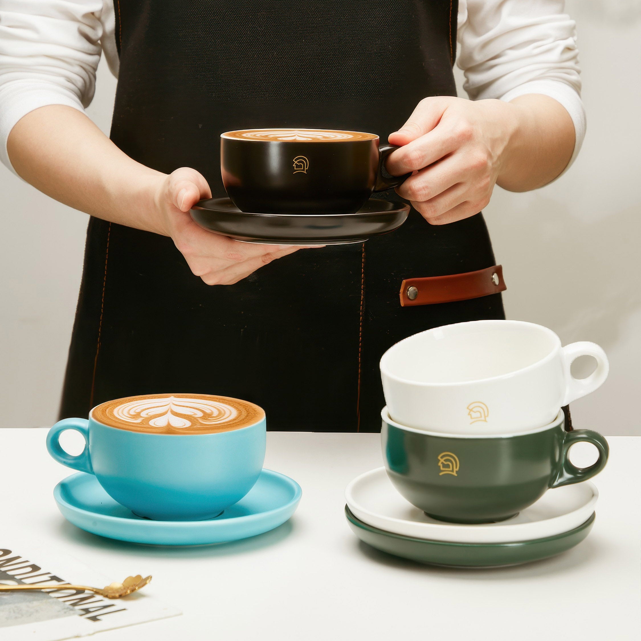 Ceramic Coffee Cup and Saucer Set