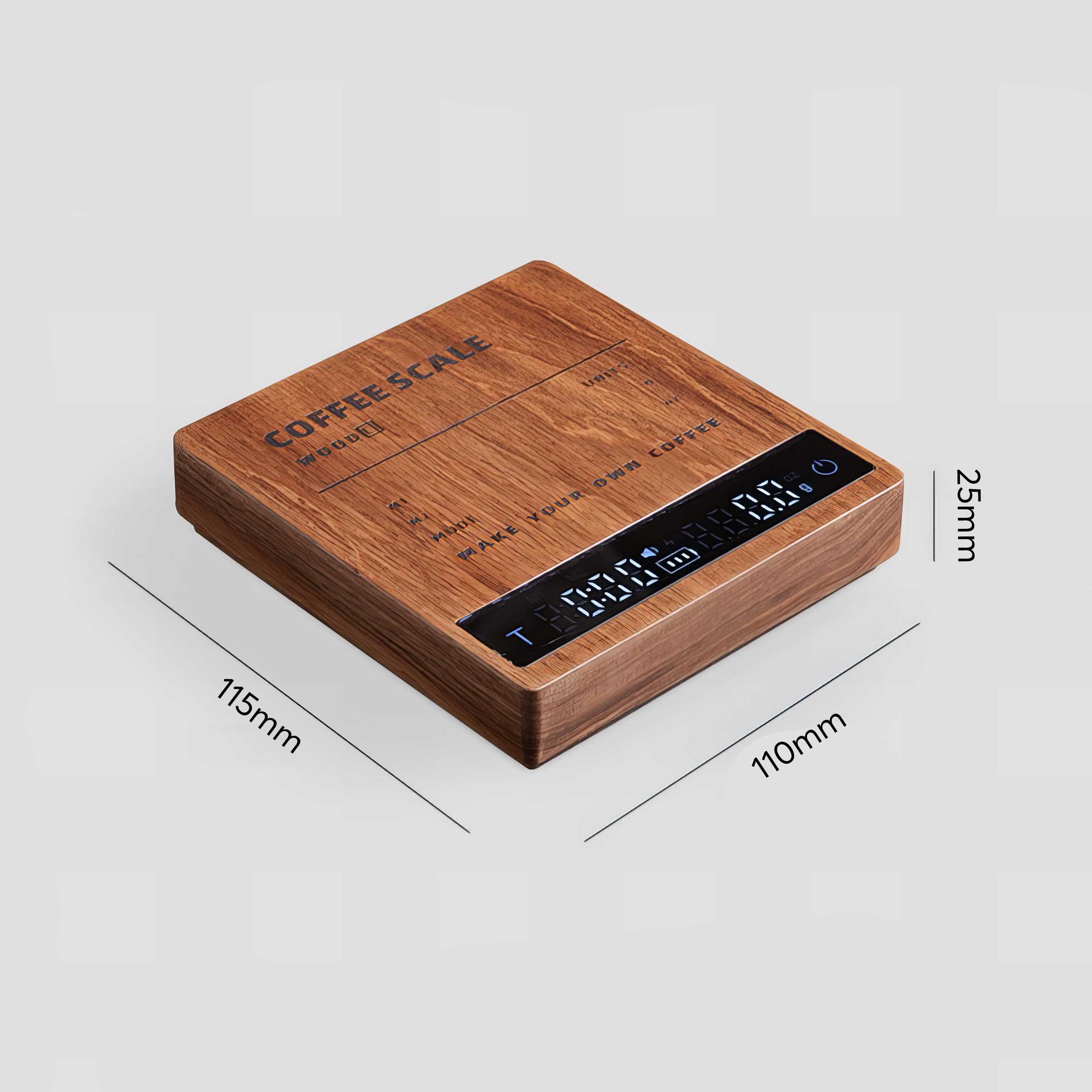 High Precision Wooden Coffee Scale with Touch Sensor