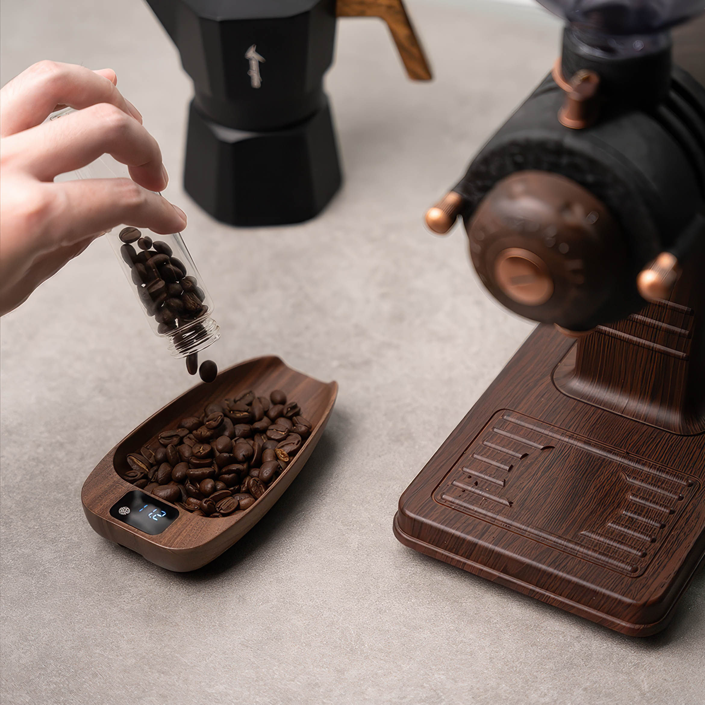 Walnut Wood Coffee Scale for Espresso