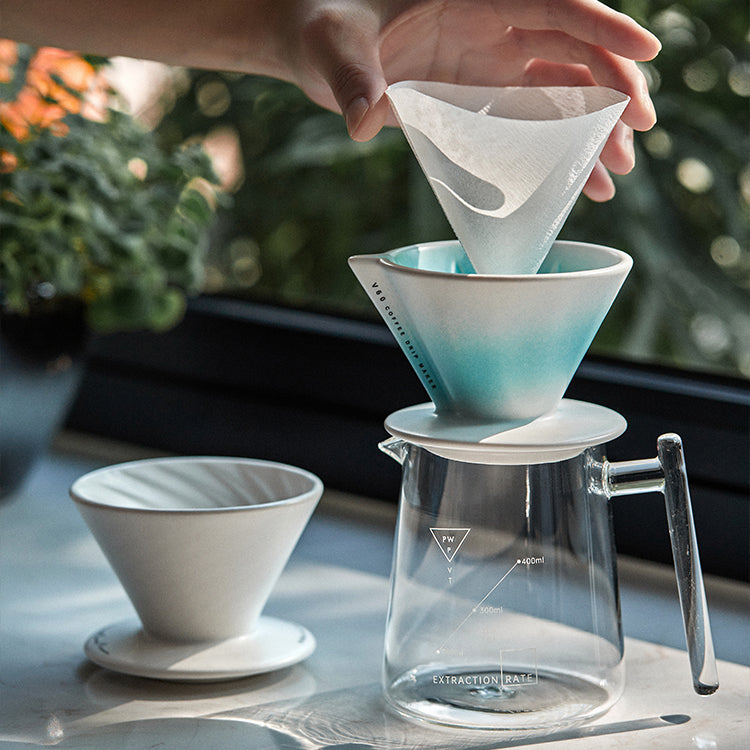 V60 Ceramic Pour Over Coffee Dripper with Sharing Pot