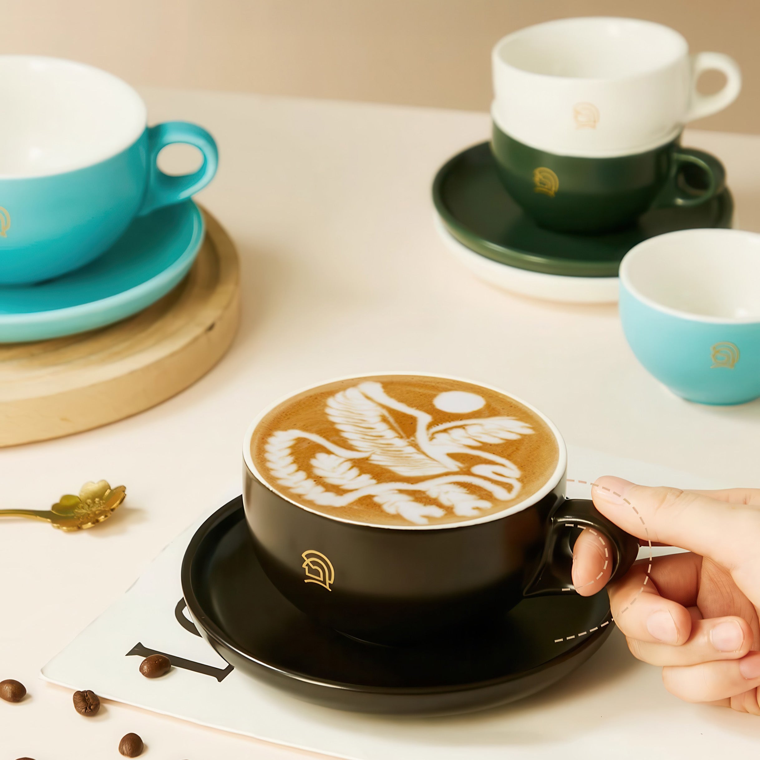 Ceramic Coffee Cup and Saucer Set
