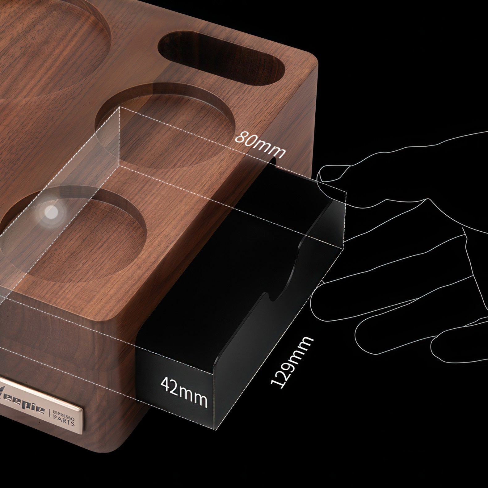 Walnut Wood Coffee Tamping Station