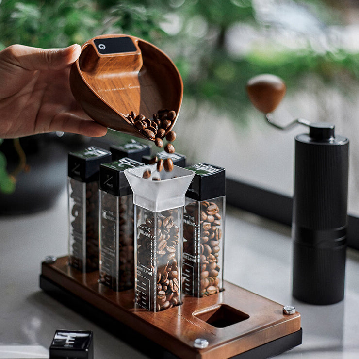 Electronic Walnut Coffee Scale With Leaf Shade
